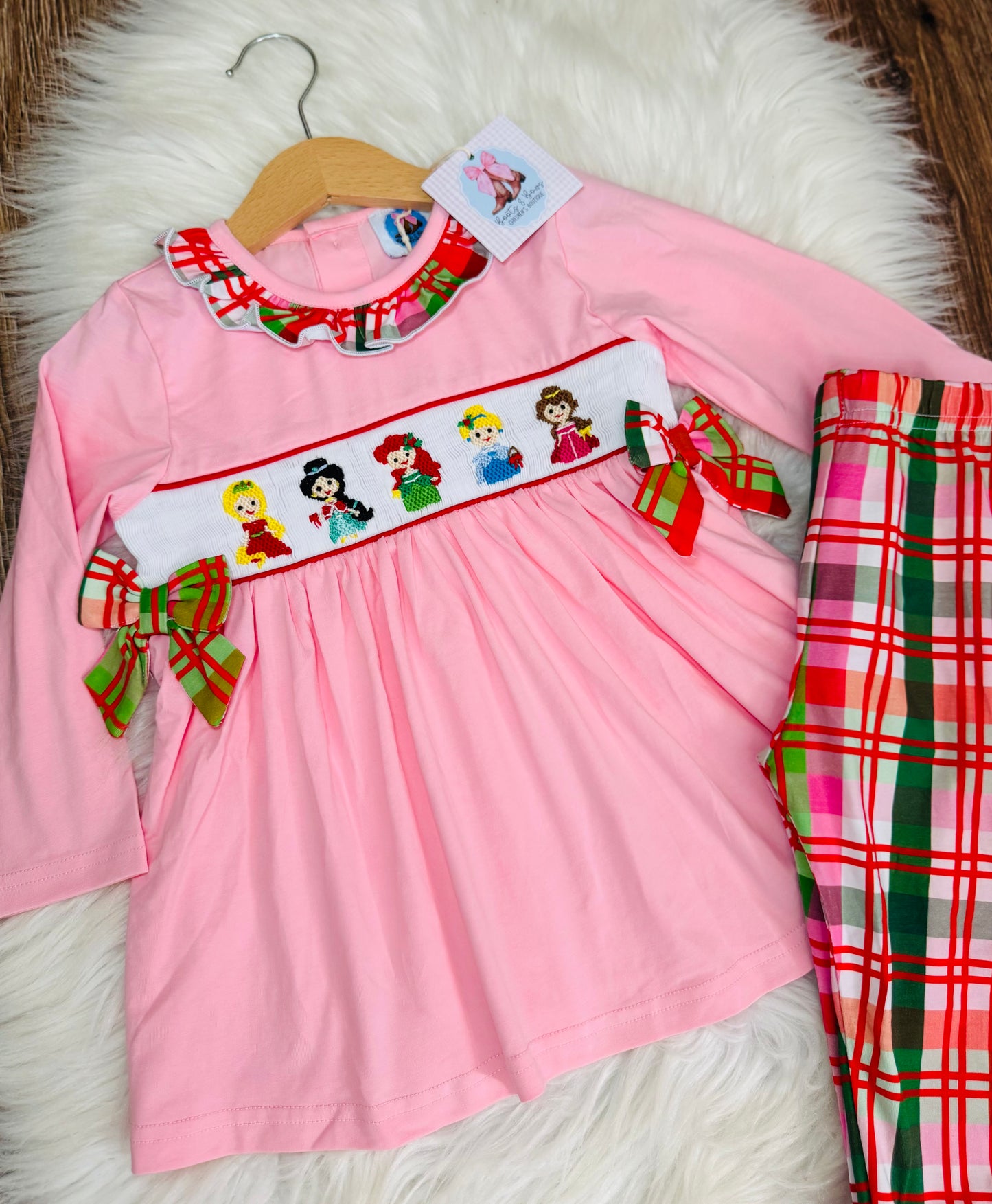 Royal Christmas Smocked Pants Set