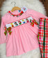 Royal Christmas Smocked Pants Set