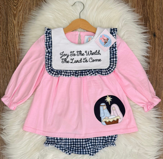 Joy To The World Girls Bloomer Set