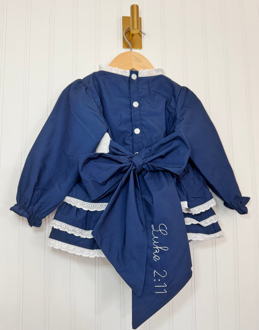 Luke 2:11 Smocked Girls Dress