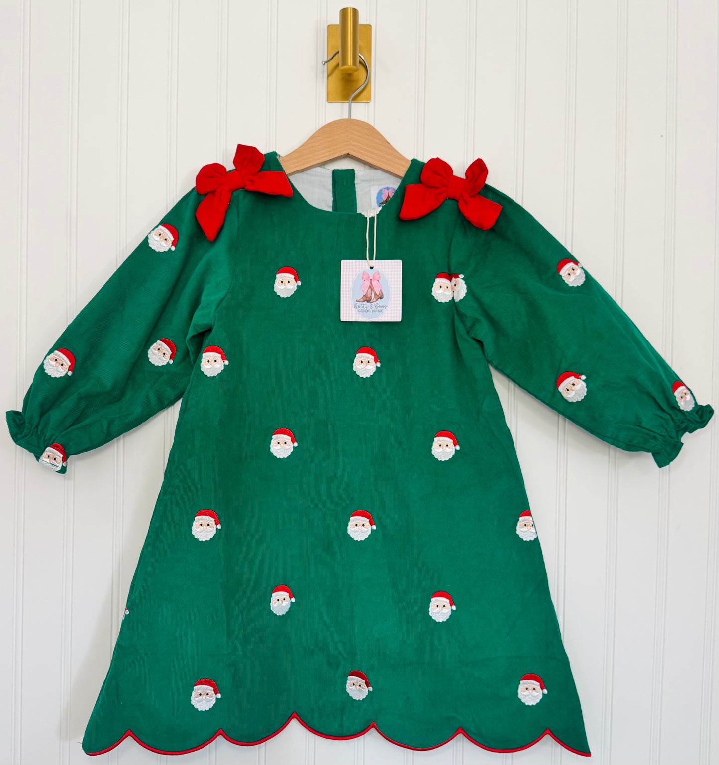 Sweet Saint Nick Girls Corduroy Dress