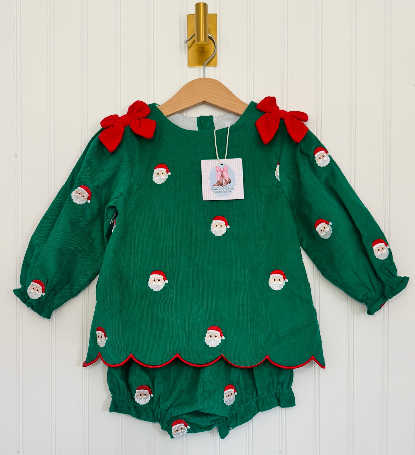 Sweet Saint Nick Girls Corduroy Bloomer Set