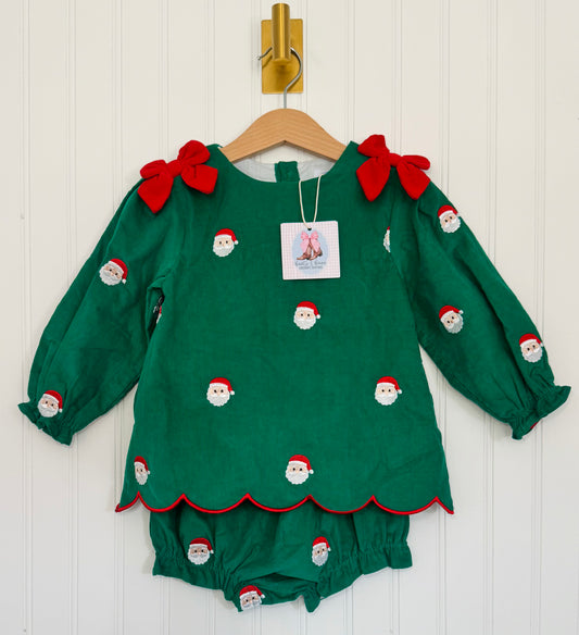 Sweet Saint Nick Girls Corduroy Bloomer Set