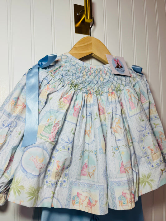 Glory To The Newborn King Smocked Pants Set
