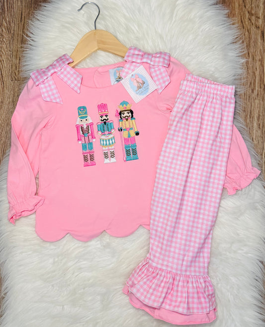 Girls Embroidered Nutcracker Pants Set