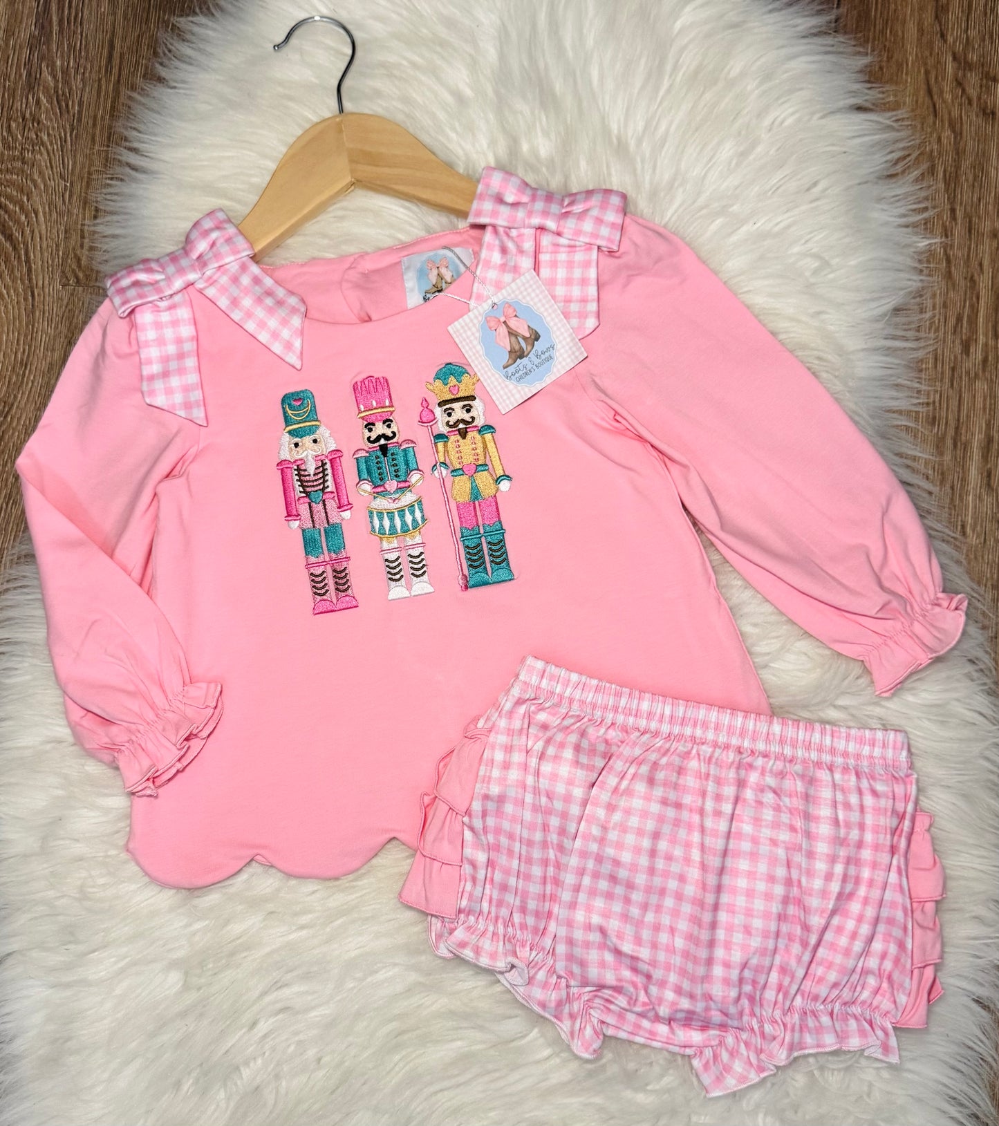 Girls Embroidered Nutcracker Bloomer Set
