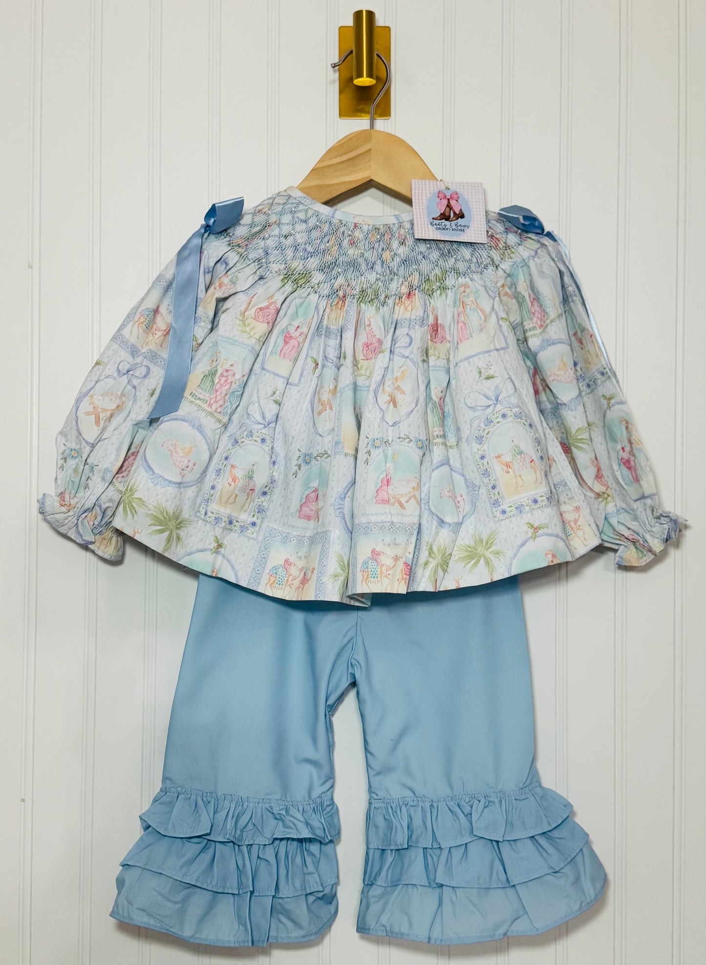 Glory To The Newborn King Smocked Pants Set