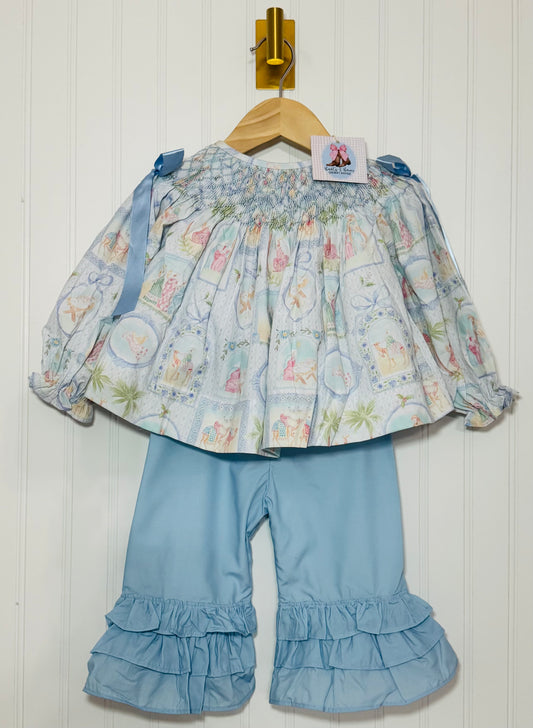 Glory To The Newborn King Smocked Pants Set