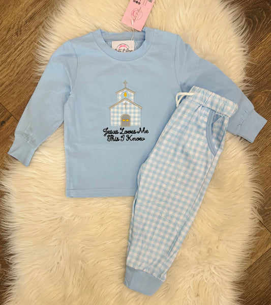 Jesus Loves Me Boys Pants Set