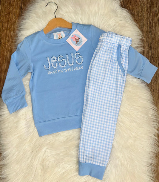 Jesus Loves Me Boys Jogger Set