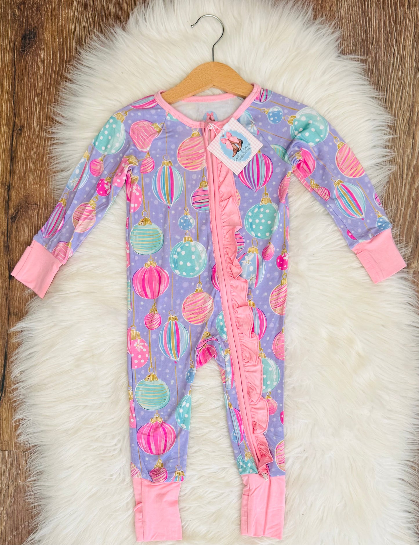 Merry and Bright Bamboo Ruffle Zippy