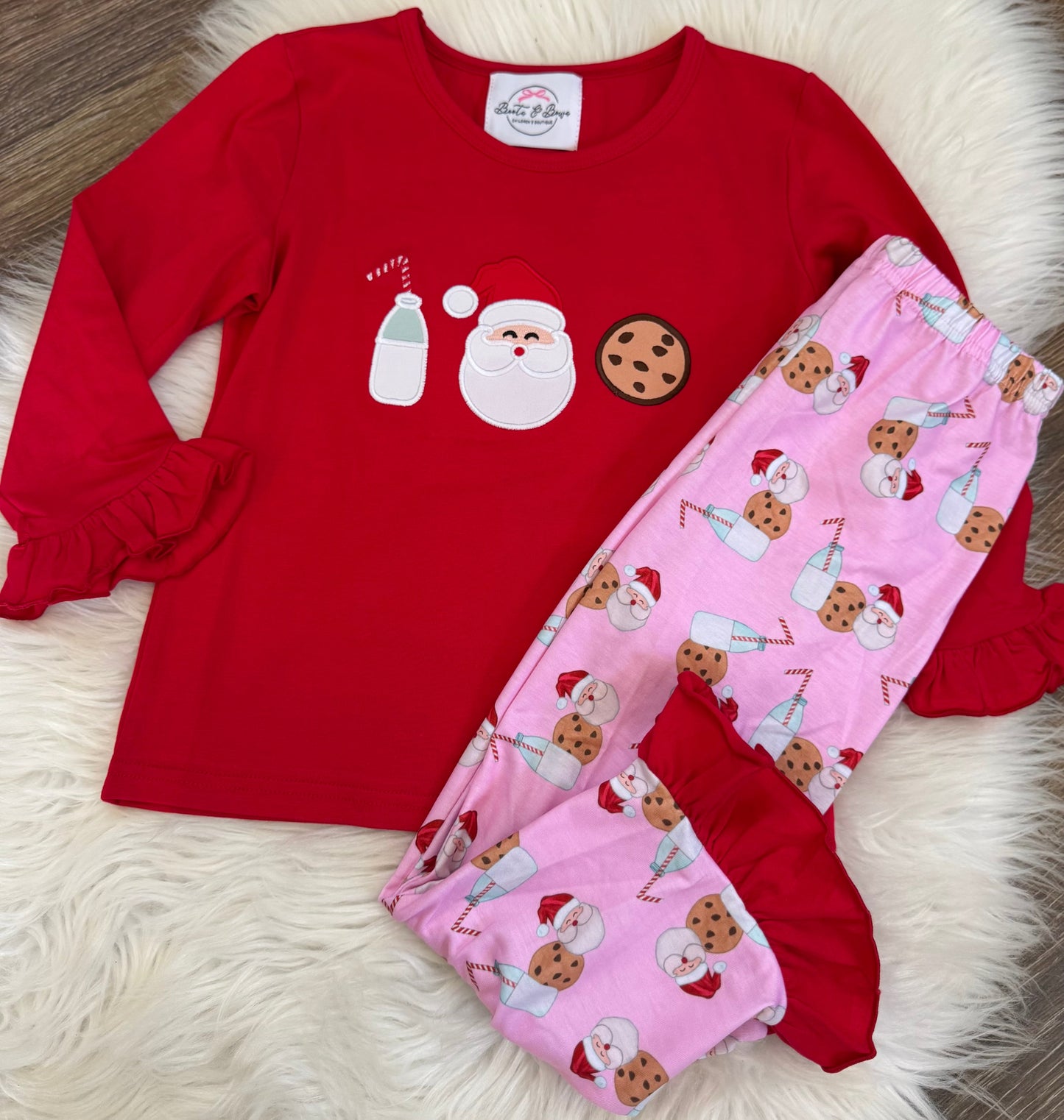 Milk & Cookies With Santa Girls Pajamas