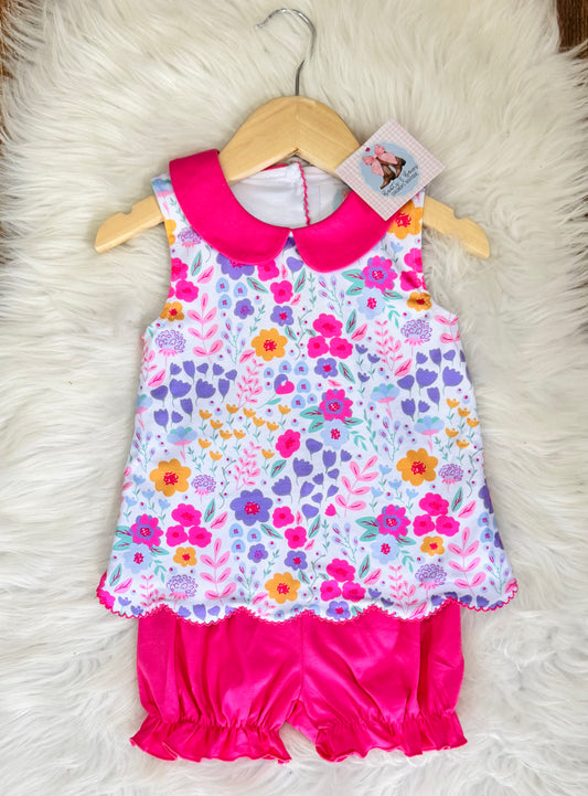 Faith's Floral Bubble Shorts Set