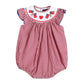 Red Gingham Smocked Flag Bubble