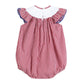 Red Gingham Smocked Flag Bubble